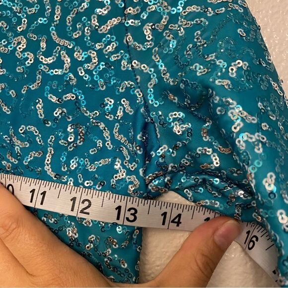 WEISSMAN Dance Costume aqua blue teal ombre Lost It To Trying 12731 Child MC - Picture 6 of 10